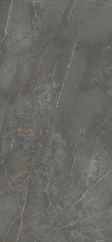 Gresie XXL - Lastre - Lastra - Gresie portelanata XXL rectificata tip marmura Manhattan Dark Natural, 120x260 cm, gri, finisaj mat