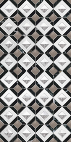 Piese decorative - Piesa decorativa rectificata, Statuario Geometric White 3275, 30X60cm, alb, mix