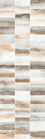 Piese decorative - Piesa decorativa rectificata tip marmura, Goldie Mix White 4994, 24.4x74.4 cm, alb, finisaj lucios