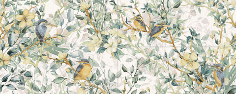 Piese decorative - Piesa decorativa Perla Birds 4 bucati, 149.8x59.8, multicolor, finisaj mat