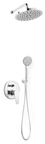 Sisteme de dus - Sistem de dus 5 in 1 baterie dus ingropata cu cap dus fix si para dus mobila, Rotondo, crom, SET-ROT1-P