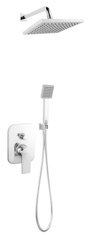 Sisteme de dus - Sistem de dus 5 in 1 baterie dus ingropata cu cap dus fix si para dus mobila, Square, crom SET-SQ1-P