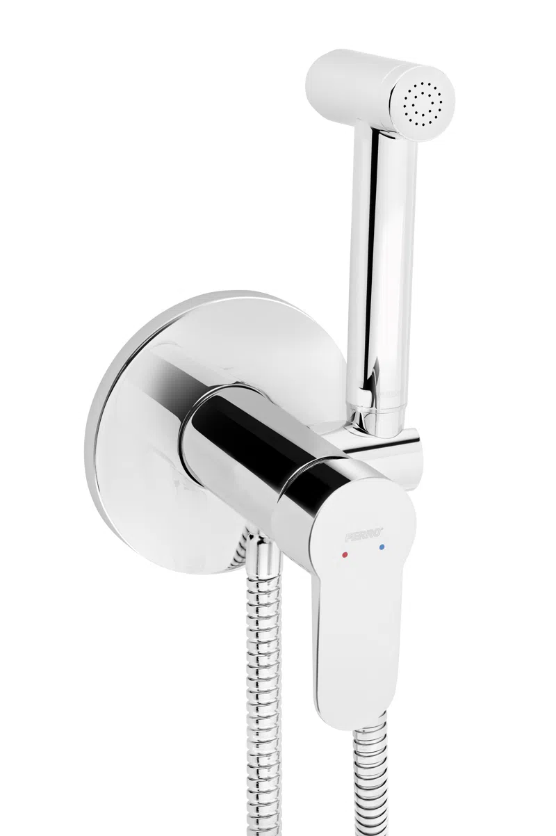 Dus igienic - Baterie încastrată bideu, cu accesorii Nostris, crom, BNS66P