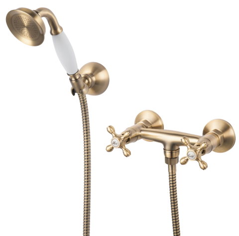 Sisteme de dus - Baterie perete dus LACRIMA, FD1-LRA-77-66, auriu periat