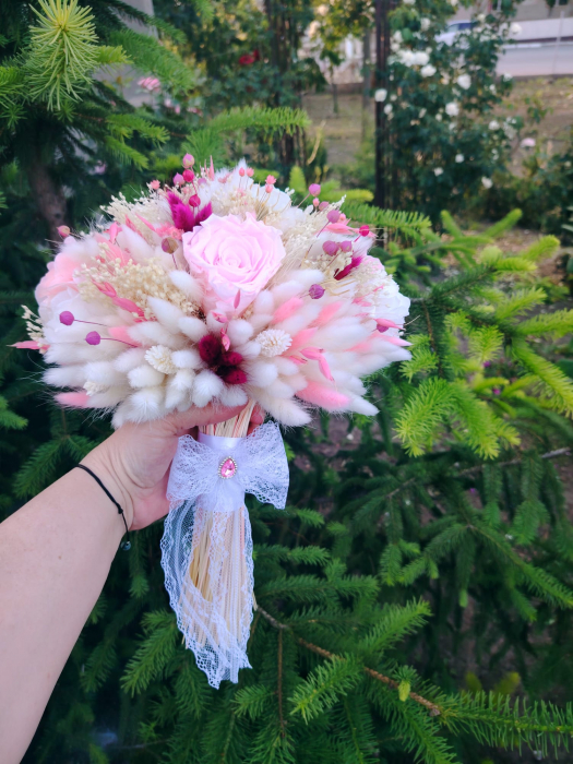 Set elegant lumânări de cununie + buchet mireasă & nașă [3]