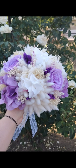 Set elegant lumânări de cununie + buchet mireasă & nașă [2]