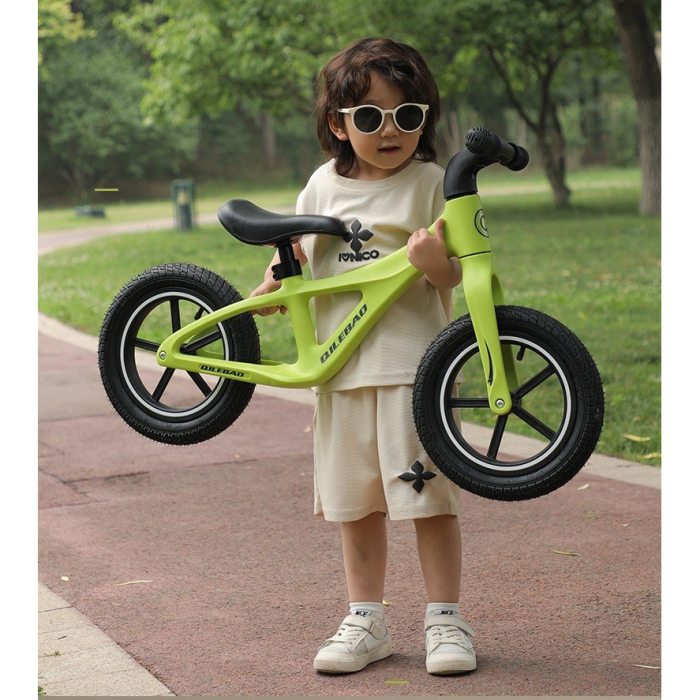 Bicicleta pentru Copii, Fara Pedale, Pentru 2-6 Ani, 2 Roti Silentioase, Sa Reglabila 43 - 58 cm, din Plastic si Fibra de Sticla, 88 x 56 x 43 cm, Verde [6]