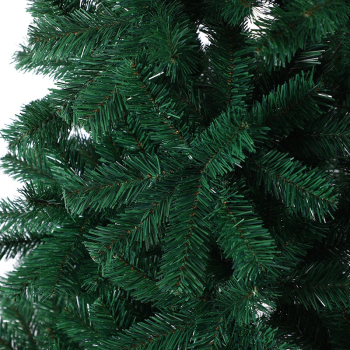 Brad de Craciun artificial cu suport inclus, 155 cm, 600 ramuri/varfuri, material plastic, suport clasic, fara iluminare, utilizat pentru interior/exterior, verde [8]