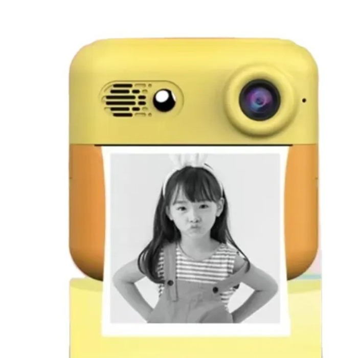 Camera Foto Instantanee pentru Copii, cu Imprimare Termica, Bluetooth, USB-C, Compatibil iOS/Android, Model cu Urechiuse, Snur Inclus, Portocaliu [3]