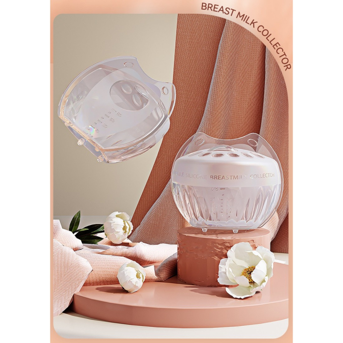 Colector de Lapte Matern, din Silicon Safety, 80 ml, Anti-debordare, Design Ergonomic pentru Colectarea Pasivă a Laptelui Matern, 105 x 86 x 50 mm, Transparent [7]