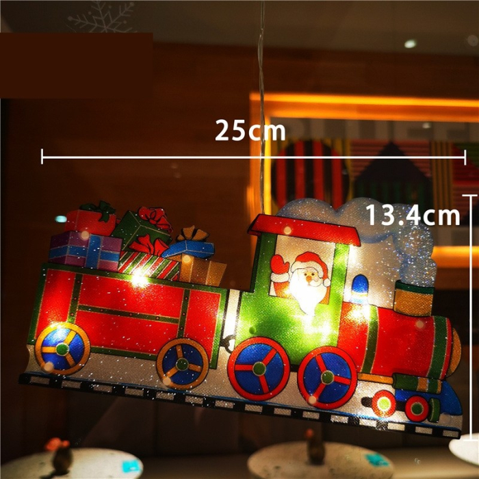 Decoratiune de Craciun pentru fereastra, trenulet, cu LED-uri, 26 cm, alb cald [3]