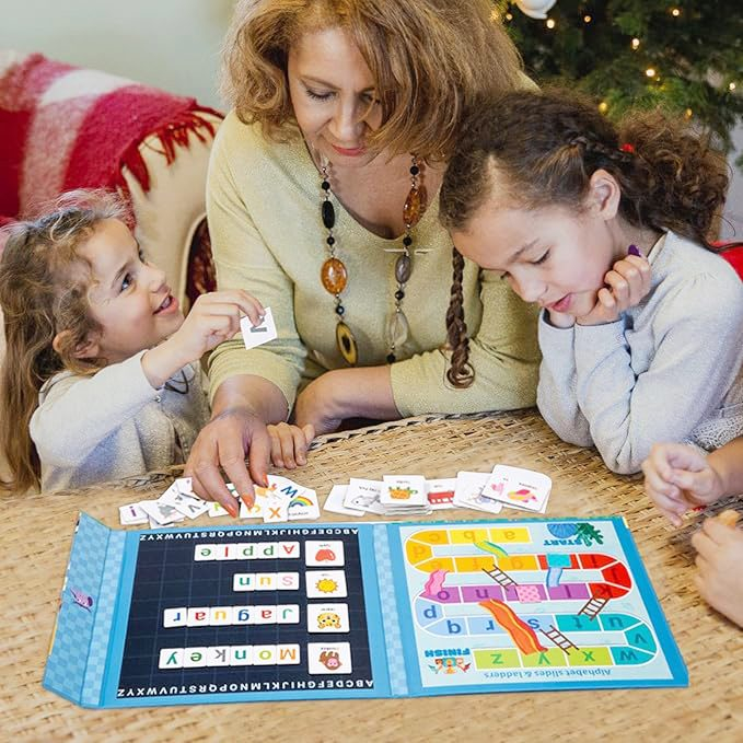 Joc Educativ Alfabet Englez, Carte Magnetica Montessori, Recunoastere Litere si Formare Cuvinte, Copii 3+ Ani, 27x26.2x1.5 cm, Multicolor [8]