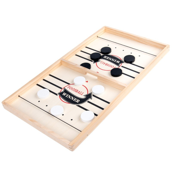 Joc Fooseball Interactiv, Tip Hockey pe Gheata, din Lemn, 10 Piese de Joc, +4 Ani, 54 x 29 cm, Multicolor [4]