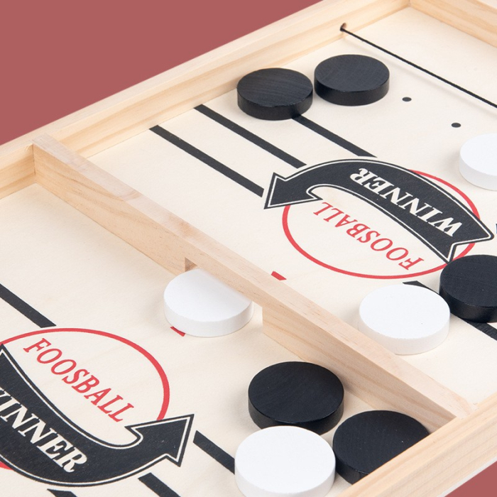 Joc Fooseball Interactiv, Tip Hockey pe Gheata, din Lemn, 10 Piese de Joc, +4 Ani, 54 x 29 cm, Multicolor [6]