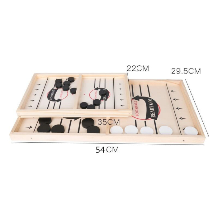 Joc Fooseball Interactiv, Tip Hockey pe Gheata, din Lemn, 10 Piese de Joc, +4 Ani, 54 x 29 cm, Multicolor [5]