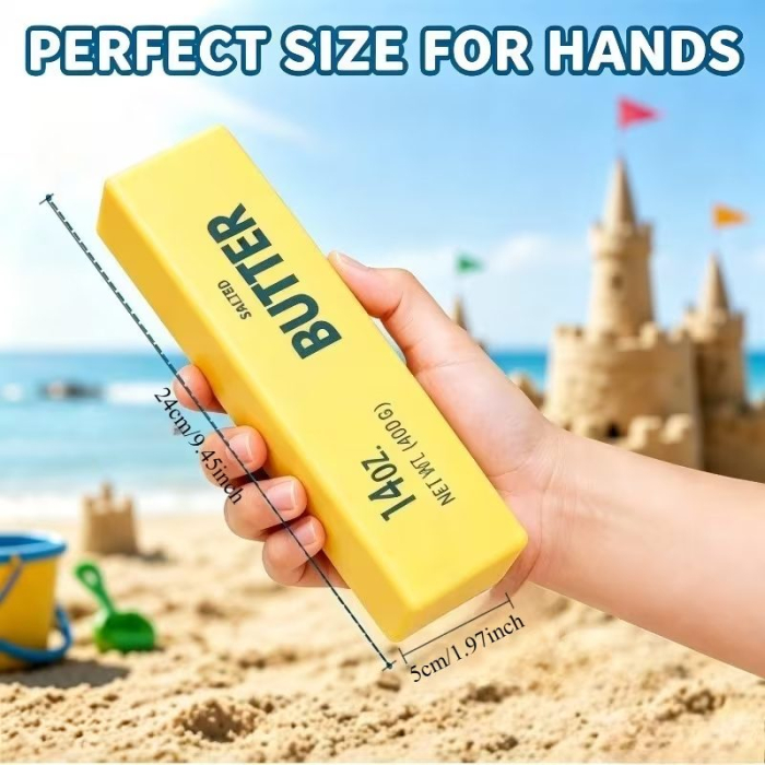Jucarie Antistres Squishy, Model Butter Block, Tip Needoh, Moale cu Revenire Lenta, 400 g, 24 x 5 cm, Galben [4]