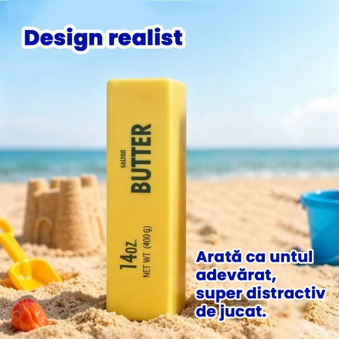 Jucarie Antistres Squishy, Model Butter Block, Tip Needoh, Moale cu Revenire Lenta, 400 g, 24 x 5 cm, Galben [3]