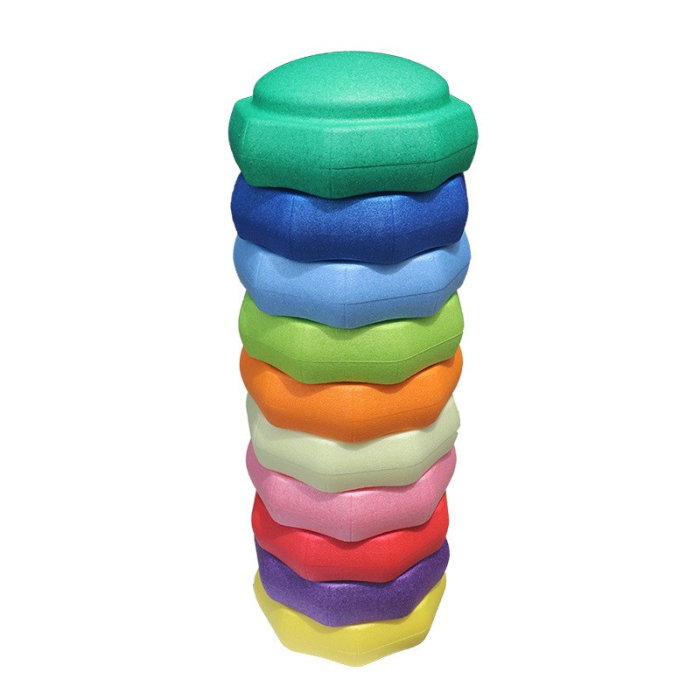 Jucarie de Echilibru, Tip Stepping Stones, 6 Piese, din Spuma, pentru Miscare, Sarituri, Prindere, 28 x 28 x 50 cm, Model 5, Multicolor [5]