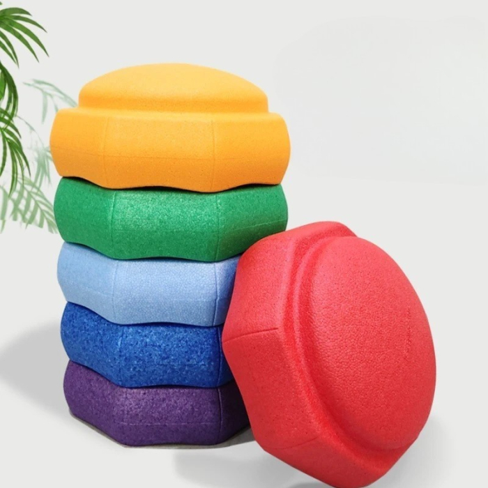 Jucarie de Echilibru, Tip Stepping Stones, 6 Piese, din Spuma, pentru Miscare, Sarituri, Prindere, 28 x 28 x 50 cm, Model 5, Multicolor [7]