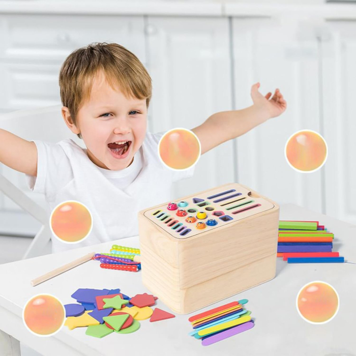 Jucarie de Sortare, din Lemn, +36 Luni, Tip Montessori, Multicolor [8]