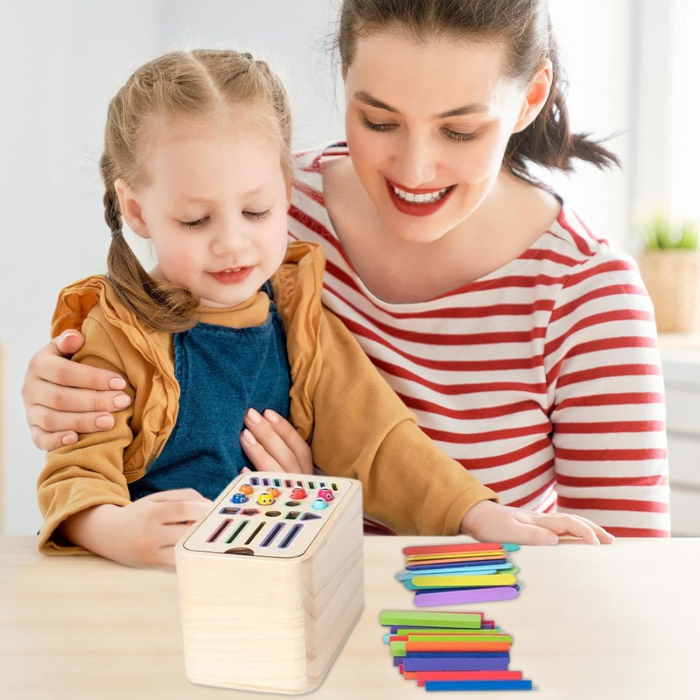 Jucarie de Sortare, din Lemn, +36 Luni, Tip Montessori, Multicolor [7]