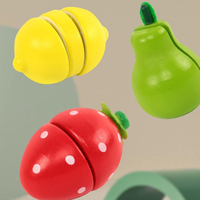 Jucarie Educativa Montessori din Lemn, Set de Joaca Interactiv, Model Storcator de Fructe cu Blender si Accesorii, Dezvolta Motricitatea si Imaginatia, 3ani+, Multicolor [5]