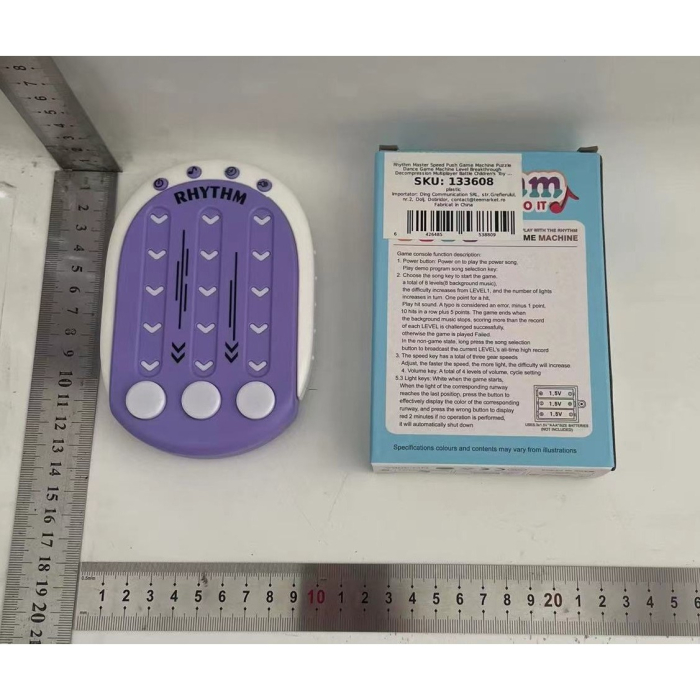Jucarie Interactiva, Tip Jocuri Ritmice, +3 Ani, din ABS, 8 Niveluri de Joc, 9.5 x 2.5 x 13.6 cm, Mov [2]
