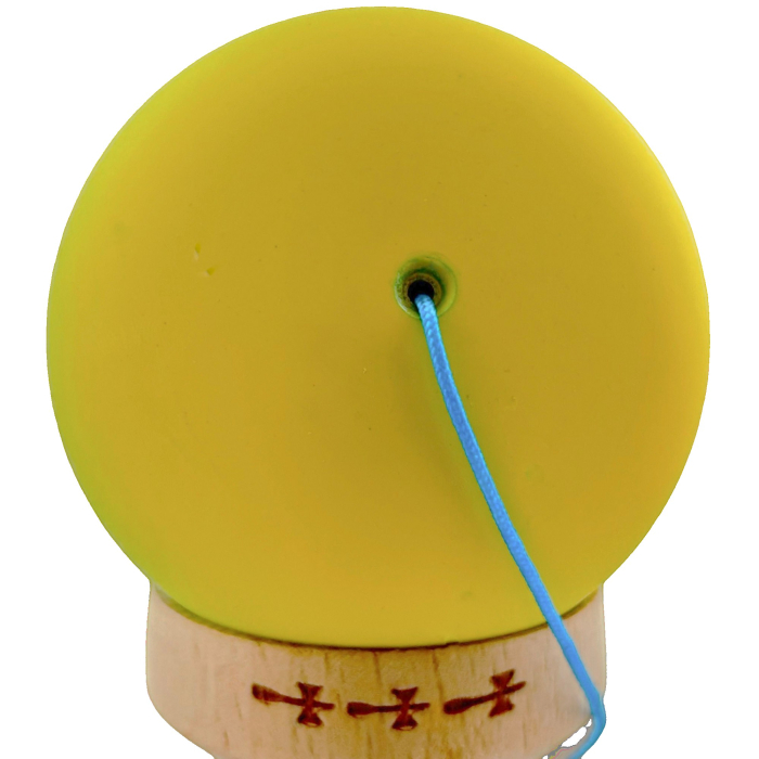 Kendama X Profesionala Big Cups V2, Super Sticky cu Cupe Mari, Rulment Metalic, Ata 55 cm, Gradient Galben/Albastru [2]