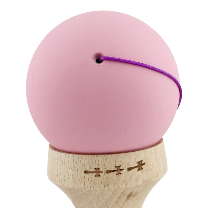 Kendama X Profesionala, Rubber Grip, Cupe Mari King Size V3, Gaura in Baza, Rulment Metalic, 18 cm, Roz/Roz deschis [9]