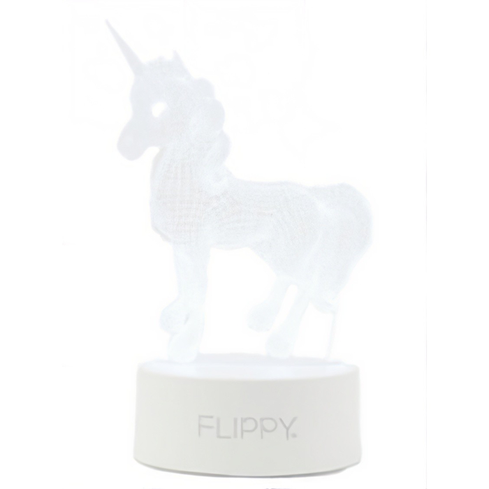 Lampa LED decorativa, 3D, Unicorn, cu USB si baterii, 20 cm inaltime, din material acril, lumina multicolora si telecomanda inclusa, alb [2]