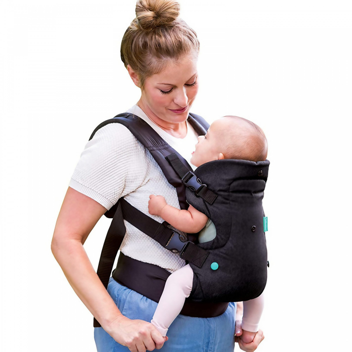 Marsupiu Ergonomic, 4 in 1, Multifunctional, 4 Pozitii, 6-36 Luni, 3.5kg - 15 kg, Negru [5]