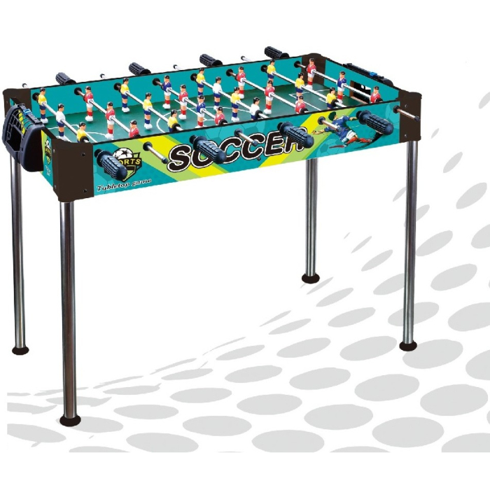 Masa de Fotbal, cu Picioare Inalte, 8 Manere, Tablou de Scor, 86 x 62 x 65 cm, din Lemn/Otel si ABS, Albastru [2]