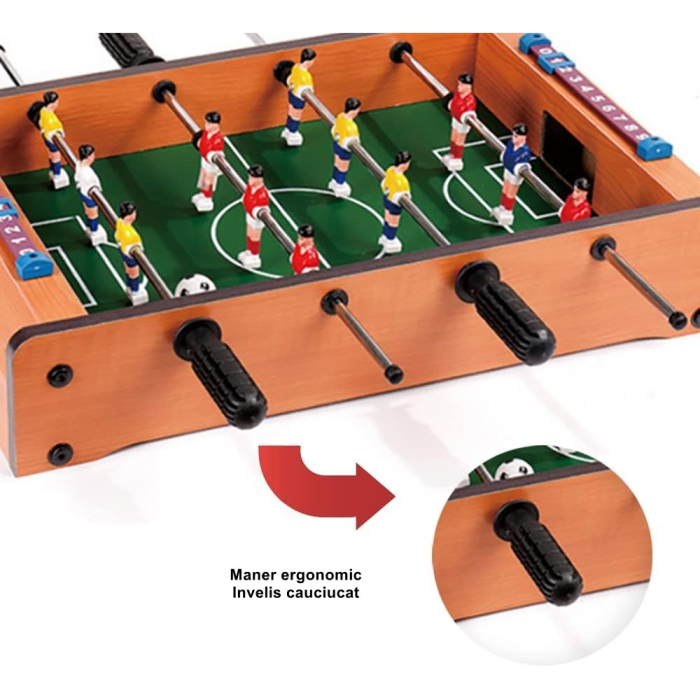Masa de fotbal cu teren si 12 jucatori, cu tablou pentru scor, din metal, lemn si ABS, 34.5 x 23 x 7 cm, pentru copii [3]
