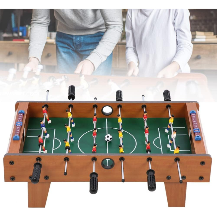 Masa de fotbal cu teren si 18 jucatori, cu tablou pentru scor, din metal, lemn si ABS, 50 x 25 x 15.5 cm, pentru copii [7]