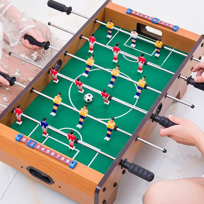 Masa de fotbal cu teren si 18 jucatori, cu tablou pentru scor, din metal, lemn si ABS, 50 x 25 x 15.5 cm, pentru copii [6]