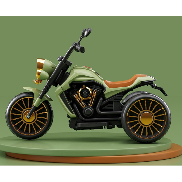 Motocicleta Electrica, cu Acumulator, Bluetooth, Sistem Anti-Rasturnare, Sistem de Lumini si Sunet, 1-8 Ani, 93 x 48 x 63 cm, Verde [3]