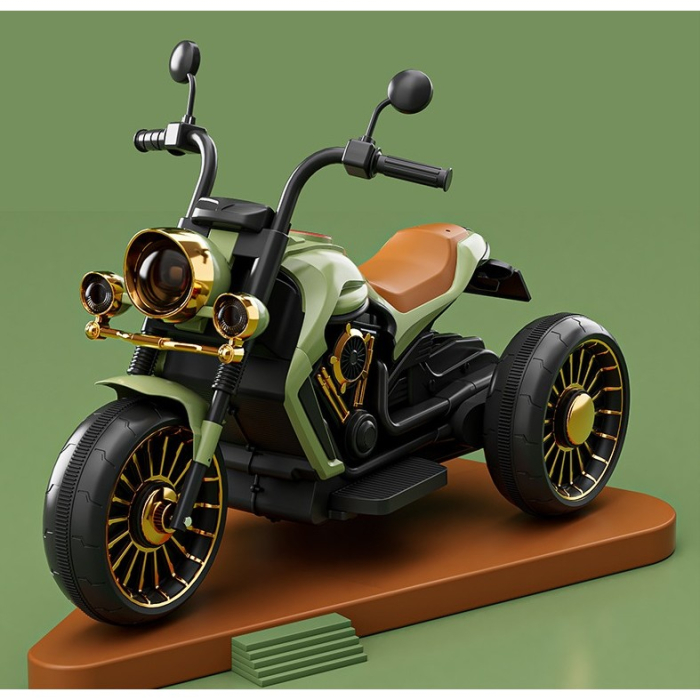 Motocicleta Electrica, cu Acumulator, Bluetooth, Sistem Anti-Rasturnare, Sistem de Lumini si Sunet, 1-8 Ani, 93 x 48 x 63 cm, Verde [7]