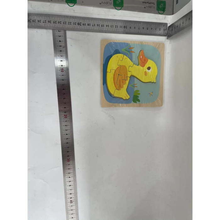 Puzzle Montessori din Lemn pentru Copii, 3D, 0-3 Ani, Model Ratusca, Educativ, Intuitiv, Creativ, 5 Piese, 15x15x0.5 cm, Multicolor [14]