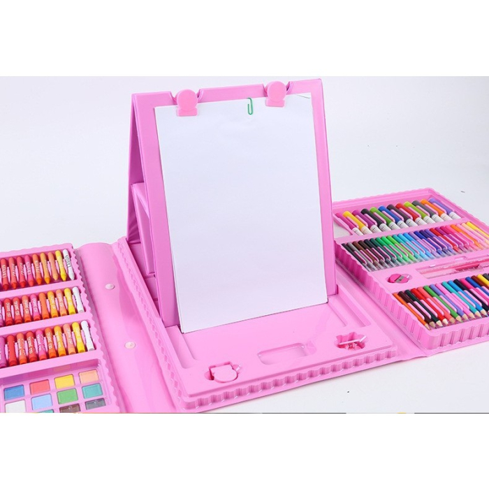 Set 208 Piese, Complet pentru Pictura si Desen, Tip Servieta, 3-12 Ani, 32.6 x 27.7 x 6 cm, Roz [2]