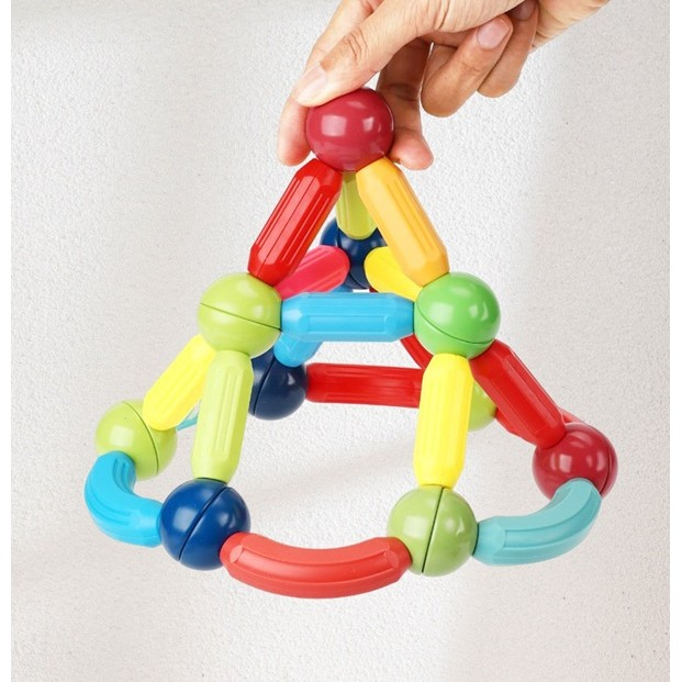 Set 42 de Piese Magnetice de Constructie, Puzzle, Forme, 3 Ani, ABS, Magnet, 20x6.5x18 cm, Multicolor [6]