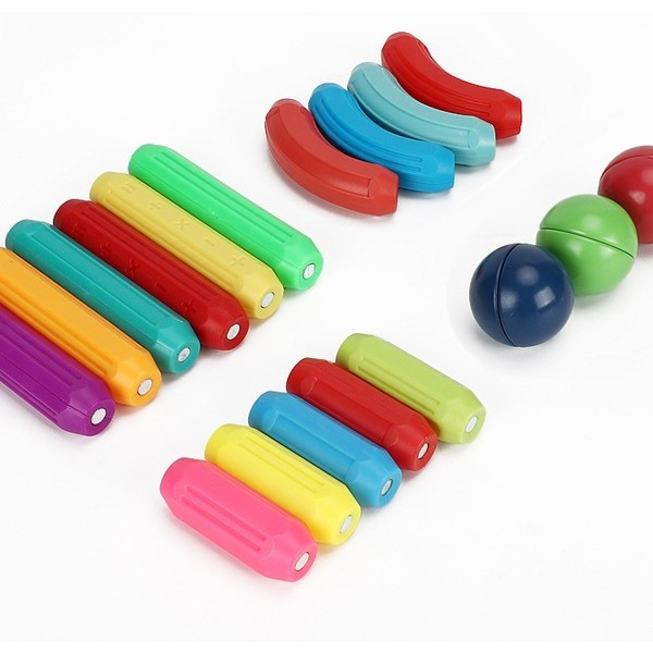 Set 42 de Piese Magnetice de Constructie, Puzzle, Forme, 3 Ani, ABS, Magnet, 20x6.5x18 cm, Multicolor [5]