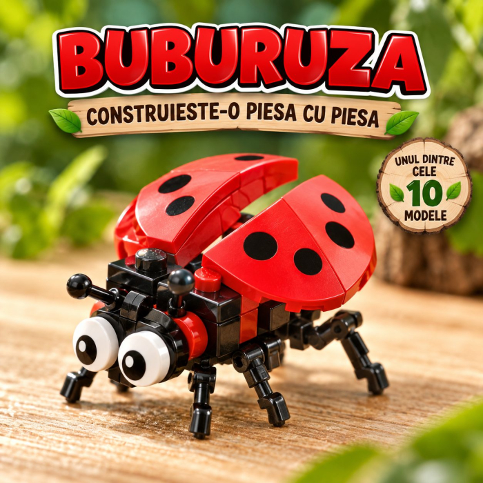 Set de Constructie, Lumea Insectelor 10 in 1, 318 Piese, 10 Modele, Varsta 6+ Ani, 14.5 x 8 x 7 cm, Multicolor [7]