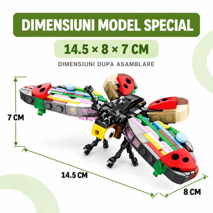 Set de Constructie, Lumea Insectelor 10 in 1, 318 Piese, 10 Modele, Varsta 6+ Ani, 14.5 x 8 x 7 cm, Multicolor [6]