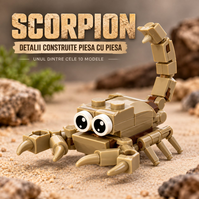 Set de Constructie, Lumea Insectelor 10 in 1, 318 Piese, 10 Modele, Varsta 6+ Ani, 14.5 x 8 x 7 cm, Multicolor [3]