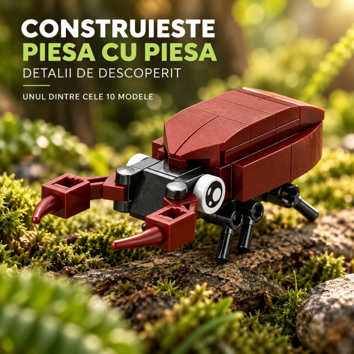 Set de Constructie, Model Insecte 10 in 1, 310 Piese, 10 Modele, Varsta 6+ Ani, 14.3x4.5x5.6 cm, Multicolor [6]