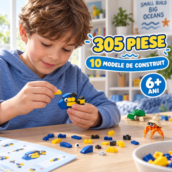 Set de Constructie, Model Pesti 10 in 1, 305 Piese, 10 Modele, 6+, 12.7x4.6x8 cm, Multicolor [6]