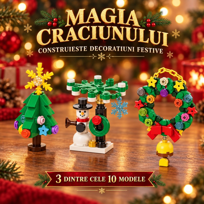 Set de Constructie, Tematica de Craciun 10 in 1, 352 Piese, 10 Modele, Varsta 6+ Ani, 9.5 x 7.1 x 10.6 cm, Multicolor [2]