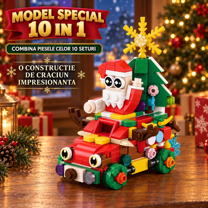 Set de Constructie, Tematica de Craciun 10 in 1, 352 Piese, 10 Modele, Varsta 6+ Ani, 9.5 x 7.1 x 10.6 cm, Multicolor [3]