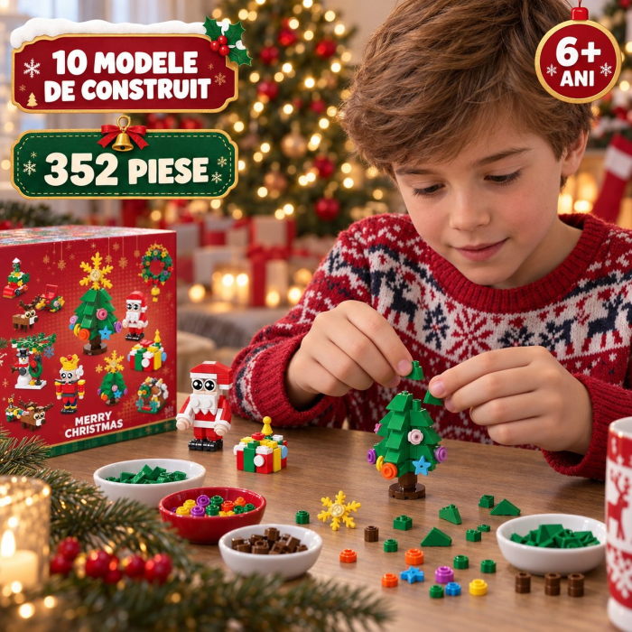 Set de Constructie, Tematica de Craciun 10 in 1, 352 Piese, 10 Modele, Varsta 6+ Ani, 9.5 x 7.1 x 10.6 cm, Multicolor [6]
