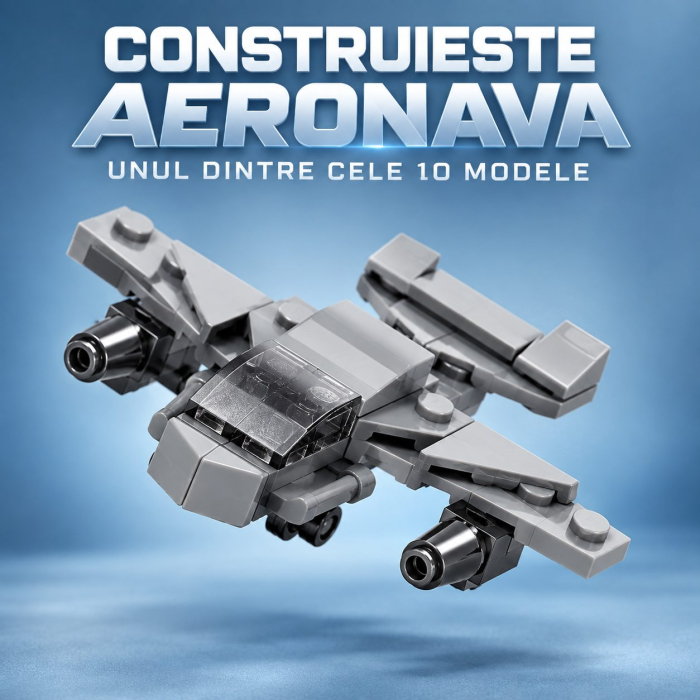 Set de Constructie, Vehicule Militare 10 in 1, 310 Piese, 10 Modele, Varsta 6+ Ani, 20 x 12.8 x 9 cm, Multicolor [7]